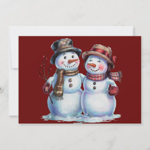 Cartes Pour Fêtes Annuelles Bonhomme de neige Noël Vintage Fêtes