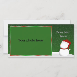 Cartes Pour Fêtes Annuelles Bonhomme de neige Photocard