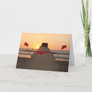 Cartes Pour Fêtes Annuelles Bonhomme de neige tropical