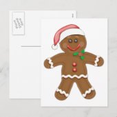 Cartes Pour Fêtes Annuelles Bonhomme en pain d'épice de Noël (Devant / Derrière)