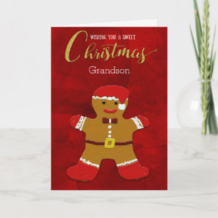 Cartes Pour Fêtes Annuelles Bonhomme en pain d'épice Père Noël de Noël de