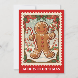 Cartes Pour Fêtes Annuelles Bonhomme en pain d'épices Noël du Timbre de Post