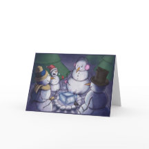 Bonhommes de neige campant