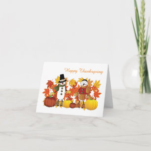 Cartes Pour Fêtes Annuelles Bonhommes de neige de bon thanksgiving