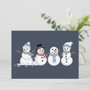 Cartes Pour Fêtes Annuelles Bonhommes de neige de Noël Xmas Saison des fêtes d
