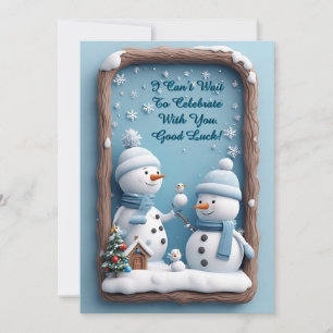 Cartes Pour Fêtes Annuelles Bonhommes de neige espiègles dans un décor hiverna