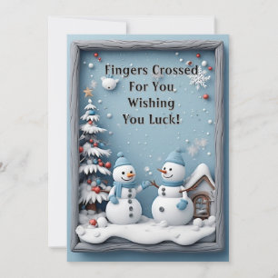 Cartes Pour Fêtes Annuelles Bonhommes de neige espiègles dans un décor hiverna