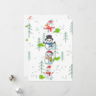 Cartes Pour Fêtes Annuelles Bonhommes de neige qui petent drôlement