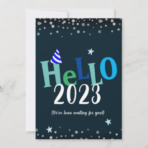 Cartes Pour Fêtes Annuelles Bonjour 2023 Funny New Years Holiday Card
