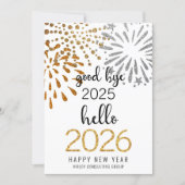 Cartes Pour Fêtes Annuelles Bonjour 2025 Business Gold Parties scintillant Fes (Devant)