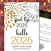 Cartes Pour Fêtes Annuelles Bonjour 2025 Business Gold Parties scintillant Fes