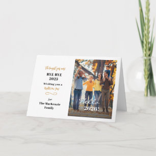 Cartes Pour Fêtes Annuelles Bonjour 2026 Bonne Année Photo Lettré à la Main