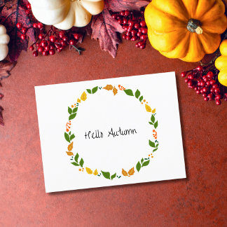 Cartes Pour Fêtes Annuelles Bonjour Automne Feuilles Automne Cosy