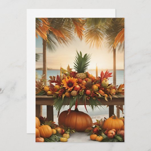Cartes Pour Fêtes Annuelles Bonjour Automne - Style Tropical (Devant / Derrière)