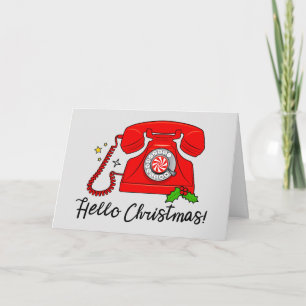 Cartes Pour Fêtes Annuelles  Bonjour Noël !Téléphone rétro