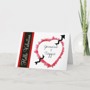 Cartes Pour Fêtes Annuelles Bonjour Valentine Textured Heart Outline Valentine