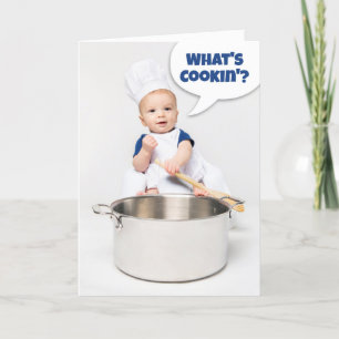 Cartes Pour Fêtes Annuelles Bonjour What's Cookin For Anyone Baby Chef Humour