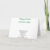 Cartes Pour Fêtes Annuelles Bonne amie de Pâques (Dos)