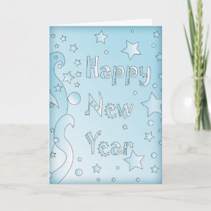 Cartes Pour Fêtes Annuelles Bonne année 2010 - Conception bleue avec des