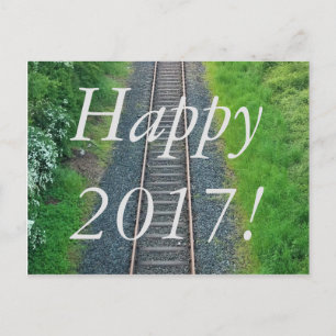 Cartes Pour Fêtes Annuelles Bonne année 2017 Train Track Railway Nature