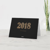 Cartes Pour Fêtes Annuelles Bonne année 2018 Elégant Noir et Or (Dos)