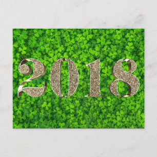 Cartes Pour Fêtes Annuelles Bonne année 2018 Irlande Shamrock irlandais
