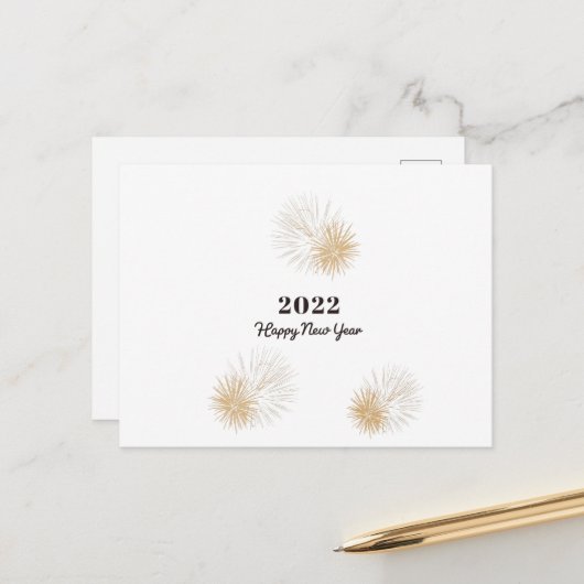 Cartes Pour Fêtes Annuelles Bonne année 2022 (Devant/Arrière en situation)