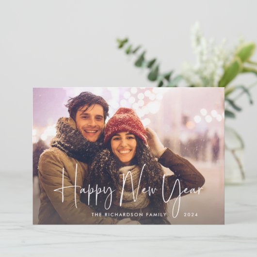 Cartes Pour Fêtes Annuelles Bonne année | 2023 Script moderne Multi Photo (Debout devant)