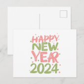 Cartes Pour Fêtes Annuelles Bonne année 2024 (Devant / Derrière)