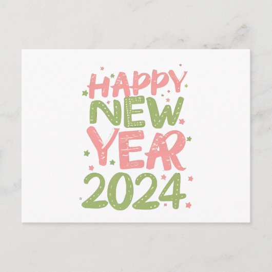 Cartes Pour Fêtes Annuelles Bonne année 2024 (Devant)