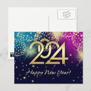 Cartes Pour Fêtes Annuelles Bonne année 2024. Feux