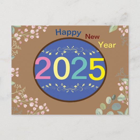 Cartes Pour Fêtes Annuelles Bonne année 2025 (Devant)