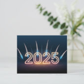 Cartes Pour Fêtes Annuelles Bonne année 2025 avec feux d'artifice (Debout devant)