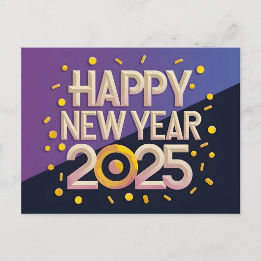 Cartes Pour Fêtes Annuelles Bonne année 2025 Célébration (Devant)