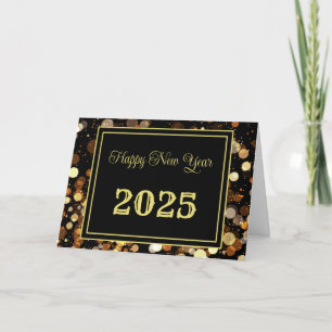 Cartes Pour Fêtes Annuelles Bonne année 2025 Chic Custom Gold Business