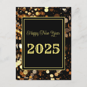 Cartes Pour Fêtes Annuelles Bonne année 2025 Elégante bulle d'or