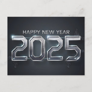 Cartes Pour Fêtes Annuelles Bonne année 2025 futuriste