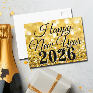 Cartes Pour Fêtes Annuelles Bonne année 2026 Chic Custom Gold Business