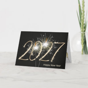 Cartes Pour Fêtes Annuelles Bonne année 2027 Sparkler