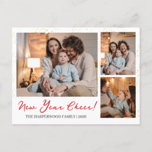 Cartes Pour Fêtes Annuelles Bonne année 3 multi photo élégant moderne