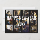 Cartes Pour Fêtes Annuelles Bonne année avec Johannes Vermeer Patchwork (Devant)