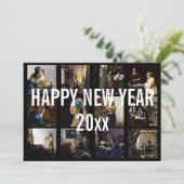 Cartes Pour Fêtes Annuelles Bonne année avec Johannes Vermeer Patchwork (Debout devant)