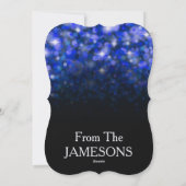 Cartes Pour Fêtes Annuelles Bonne année ! | Blue Bokehs Sparkings (Dos)