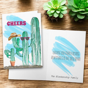 Cartes Pour Fêtes Annuelles Bonne année Cactus Saguaro Sud-Ouest