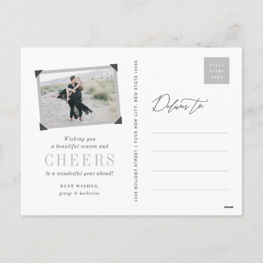 Cartes Pour Fêtes Annuelles Bonne année Champagne pétillant élégant (Dos)