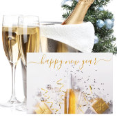 Cartes Pour Fêtes Annuelles Bonne année Chic Champagne Streamers
