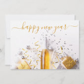 Cartes Pour Fêtes Annuelles Bonne année Chic Champagne Streamers (Devant)