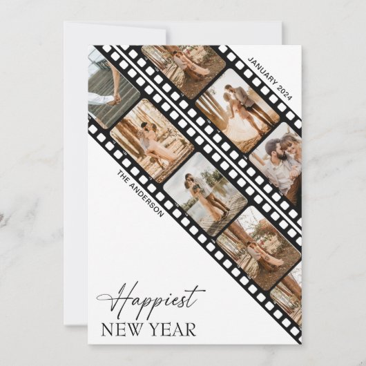 Cartes Pour Fêtes Annuelles Bonne Année Collage Photo de Pellicule pour Appare (Devant)