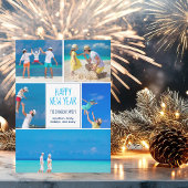 Cartes Pour Fêtes Annuelles Bonne Année Collage Photo Moderne 5 Famille