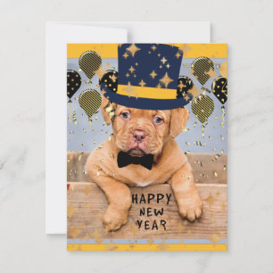 Cartes Pour Fêtes Annuelles Bonne année de Dogue de Bordeaux